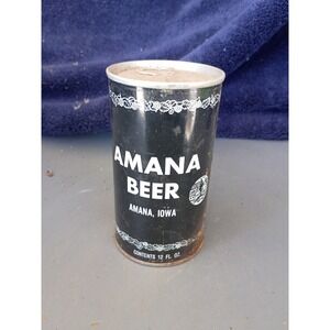 Amana Beer Black Label Empty Can Pull Tab 12 Oz Rustic